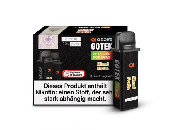 Aspire GoTek Pod Mixed Fruits - 2 Stück - je ml - 20mg Nikotin /ml