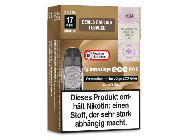 IC Eco Pod Devils Darling Tobacco 17mg - 2 Stück je 2 ml - eher kräftiger Tabak